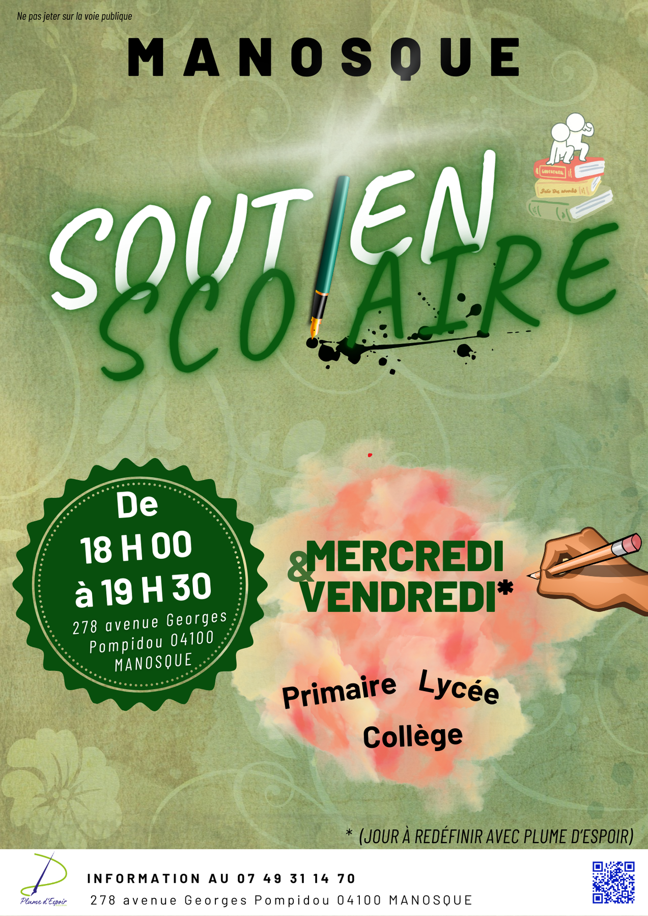 Affiche Soutien Scolaire 2025